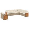 vidaXL 10 pcs conjunto de sof&aacute;s p/ jardim com almofad&otilde;es vime PE bege