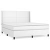 vidaXL Cama com molas/colch&atilde;o 160x200 cm couro artificial branco