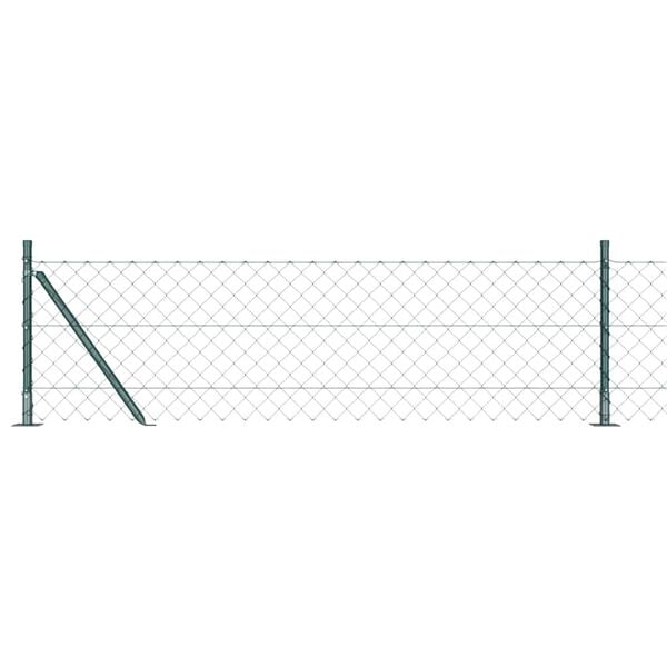 vidaXL Poste de Cerca Verde 25 x 0,4 m (malha 60 x 60 mm) A&ccedil;o e PVC