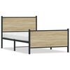 vidaXL Estrutura de cama sem colch&atilde;o 100x200 cm metal carvalho sonoma