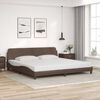 vidaXL Estrutura de cama Dover 200x200cm couro artificial castanho