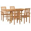 vidaXL Conjunto de Jantar para Jardim 5 unid. Castanho
