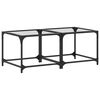 vidaXL Mesas de centro c/ topo vidro transparente 2 pcs 50x50x40cm a&ccedil;o