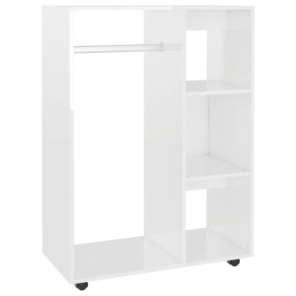 vidaXL Roupeiro 80x40x110 cm derivados de madeira branco brilhante