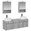 vidaXL Conjunto de Arm&aacute;rios para Banheiro 5 pcs Sonoma cinzento