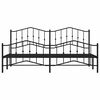 vidaXL Estrutura de cama com cabeceira e p&eacute;s 193x203 cm metal preto