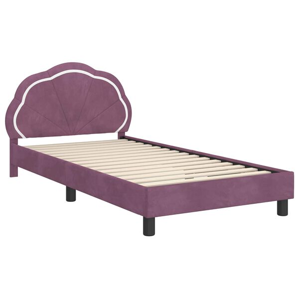 vidaXL Estrutura de Cama Infantil com Cabeceira Roxo 90 x 190 cm