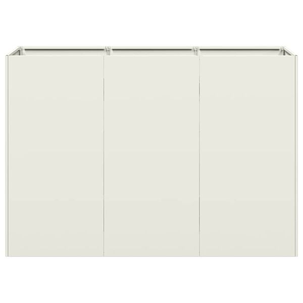 vidaXL Vaso floreira 120x40x80 cm a&ccedil;o laminado a frio branco