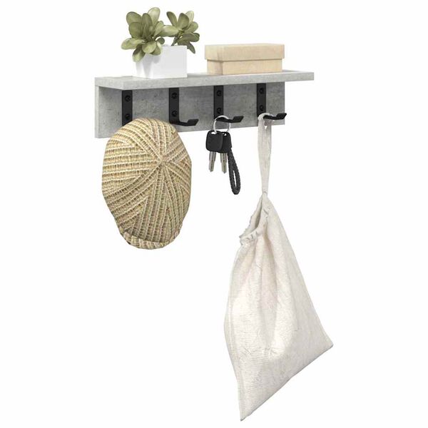 vidaXL Cabideiro de Parede Cinzento 40 x 10,5 x 10,5 cm