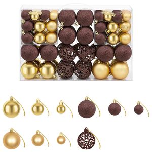 vidaXL Conjunto bolas de natal 100 pcs 3/4/6cm castanho/bronze/dourado
