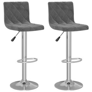 vidaXL Bancos de bar 2 pcs veludo cinzento-escuro