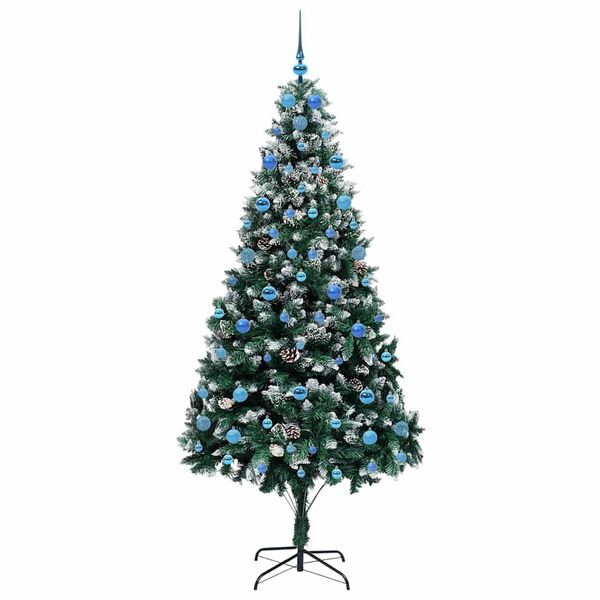 vidaXL &Aacute;rvore de Natal Artificial Verde 210 cm PVC, A&ccedil;o e Pl&aacute;stico
