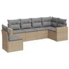 vidaXL 6 pcs conjunto de sof&aacute;s p/ jardim com almofad&otilde;es vime PE bege