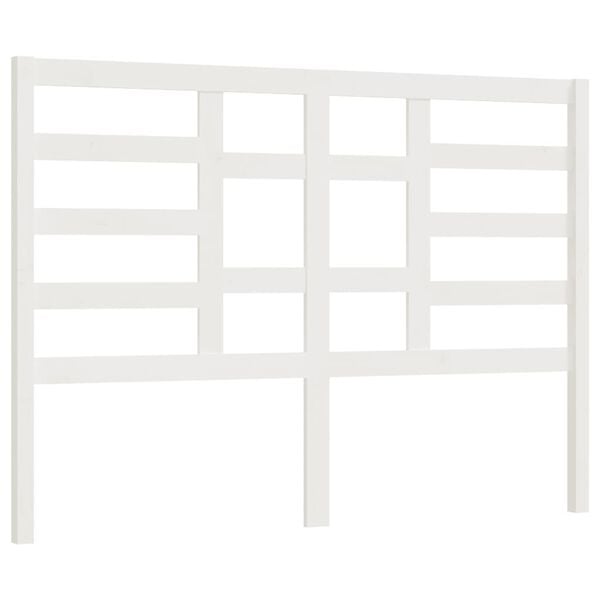 vidaXL Cabeceira de cama 146x4x104 cm pinho maci&ccedil;o branco