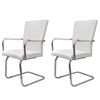vidaXL Cadeiras de jantar cantilever 2 pcs couro artificial branco