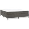 vidaXL Estrutura de cama com molas 200x200 cm veludo cinzento-escuro