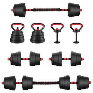 vidaXL Conjunto de Halteres em 4 em 1 30 kg Preto e Vermelho