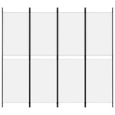 vidaXL Biombo/divisória com 4 painéis 200x180 cm tecido branco