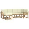 vidaXL Conjunto de Sof&aacute;s para Exterior 6 unid. Branco e Creme