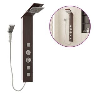 vidaXL Sistema de coluna de duche vidro castanho