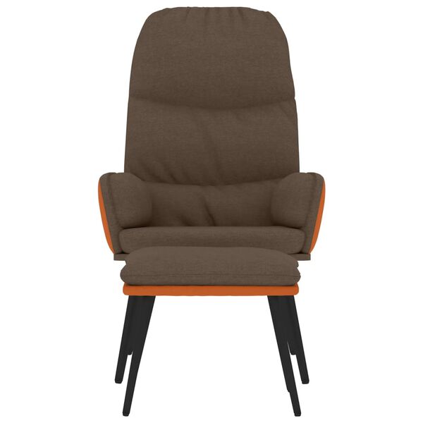 vidaXL Cadeira de descanso com banco tecido castanho