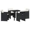 vidaXL Conjunto de Jantar para Jardim 5 unid. Preto vime PE