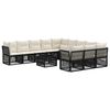vidaXL Conjunto de Sof&aacute; de Jardim 12 pcs Preto vime PE