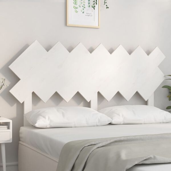 vidaXL Cabeceira de cama 141x3x80,5 cm pinho maci&ccedil;o branco