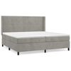 vidaXL Cama com molas/colch&atilde;o 200x200 cm veludo cinzento-claro