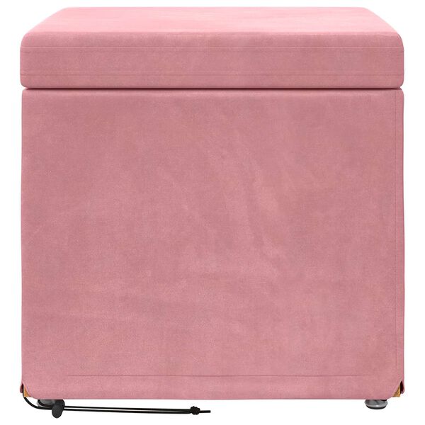 vidaXL Banqueta Rosa 41 x 41 x 40 cm Veludo e Madeira de Engenharia