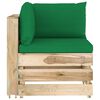 vidaXL 6 pcs conj. lounge jardim c/ almofad&otilde;es madeira impreg. verde