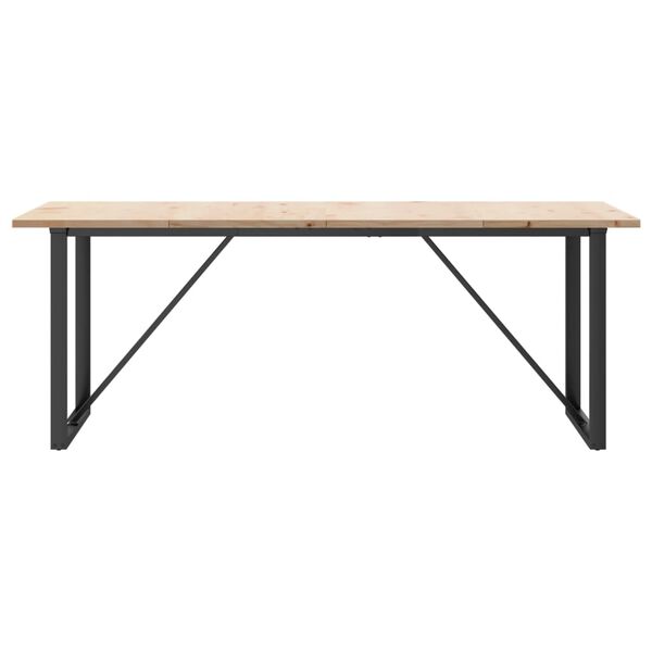 vidaXL Mesa de jantar estrutura O 200x100x75,5 cm pinho/a&ccedil;o