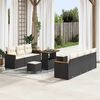 vidaXL Conjunto de Sof&aacute; de Jardim 10 pcs Preto vime PE