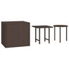 vidaXL Mesas de apoio 3 pcs vime PE castanho