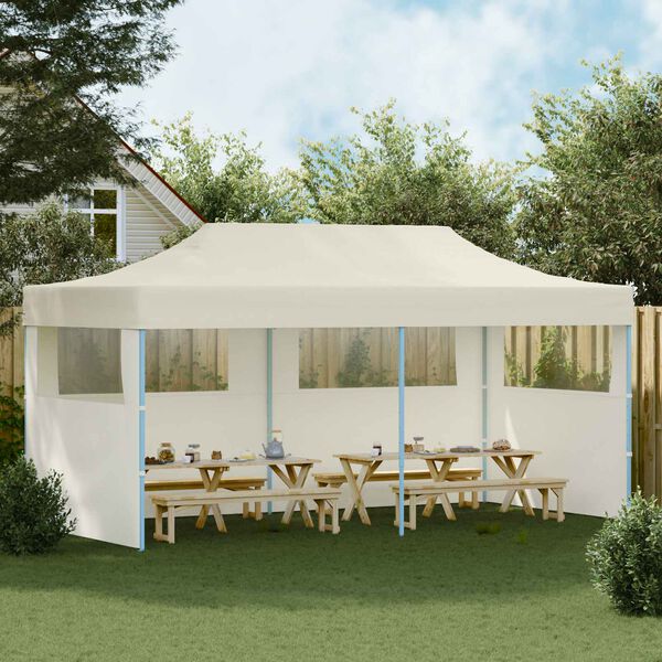 vidaXL Tenda de Festa Creme 291 x 580 x 315 cm Tecido Oxford