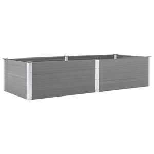 vidaXL Canteiro elevado de jardim 250x100x54 cm WPC cinzento