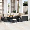 vidaXL Conjunto de Sof&aacute; de Jardim 12 pcs Preto Rattan Sint&eacute;tico