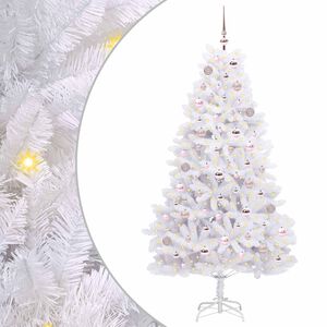 vidaXL &Aacute;rvore de Natal Articulada Artificial Branco 180 cm PVC e A&ccedil;o