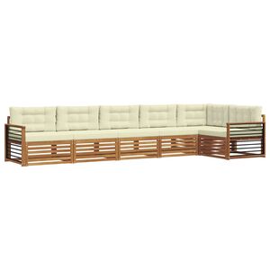 vidaXL Conjunto de Sof&aacute;s para Exterior 6 pcs Natural e Creme