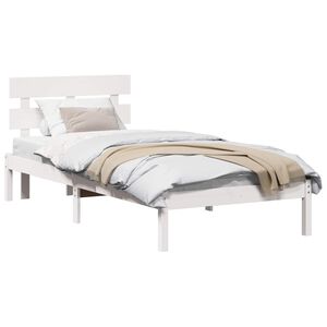 vidaXL Estrutura da Cama Branco 80 x 200 cm Madeira de pinho maci&ccedil;a
