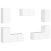 vidaXL 7 pcs conjunto de m&oacute;veis de TV derivados de madeira branco