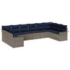 vidaXL Conjunto de Sof&aacute; de Jardim com almofada 10 pcs Cinzeto vime PE