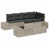 vidaXL Conjunto de Sof&aacute; de Jardim 7 unid. Cinzento-claro vime PE