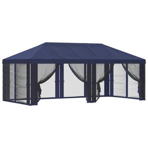vidaXL Capa de Gazebo com Laterais Azul 600,5 x 300,5 cm Poli&eacute;ster