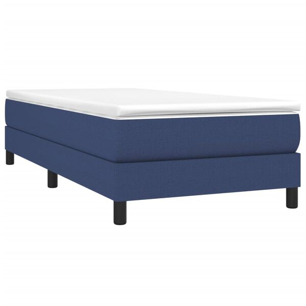 vidaXL Cama com molas/colch&atilde;o 90x190 cm tecido azul
