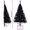 vidaXL &Aacute;rvore de Natal Artificial Pr&eacute;-iluminada Preto 120 cm PVC