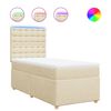 vidaXL Cama com molas/colch&atilde;o 100x200 cm tecido cor creme