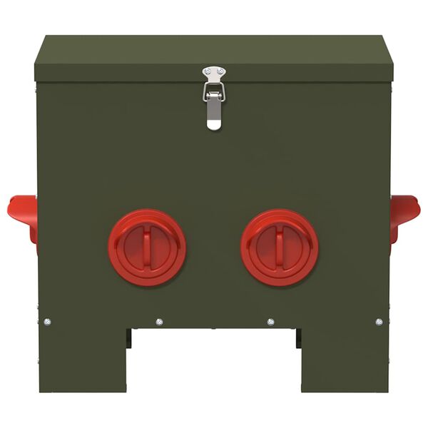 vidaXL Comedouro para galinha Verde Oliva 40,5 x 25 x 38 cm