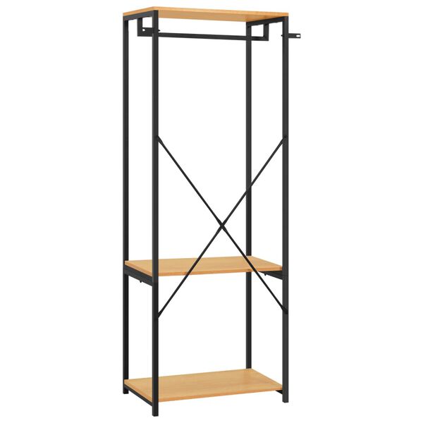 vidaXL Roupeiro 60x40x167 cm metal e contraplacado preto e carvalho