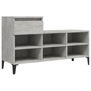 vidaXL Sapateira 102x36x60 cm derivados de madeira cinzento cimento